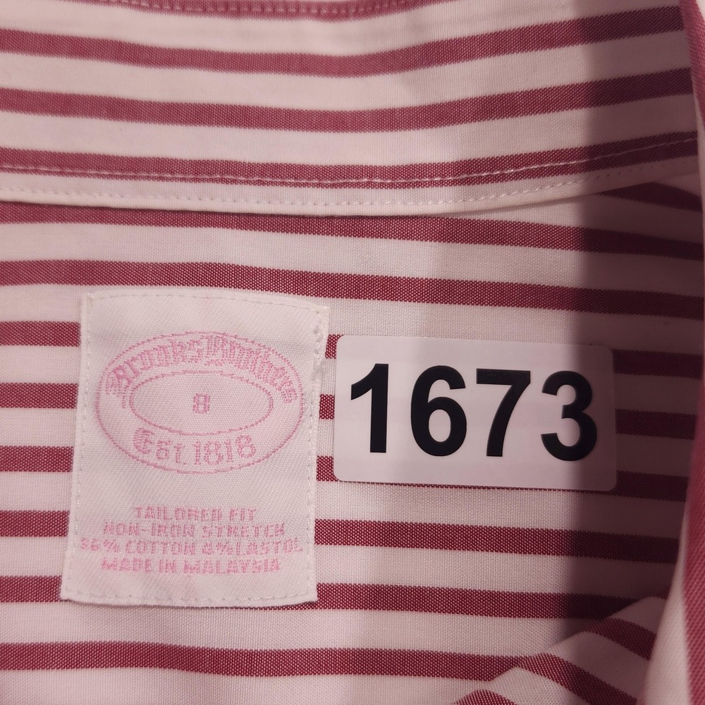 Brooks Brothers Alabama Crimson Tide Shirt Womens 8 Red Stripe Non Iron Stretch - Picture 4 of 9